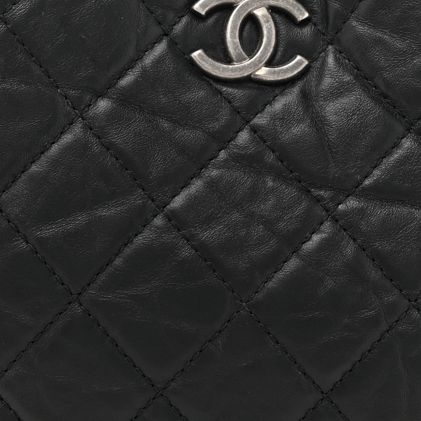 Aged Calfskin Quilted Small Gabrielle Backpack Black