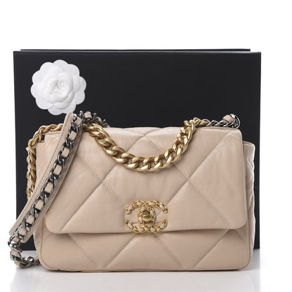 Chanel Lambskin Quilted Medium 19 Flap Light Beige 13 of 13