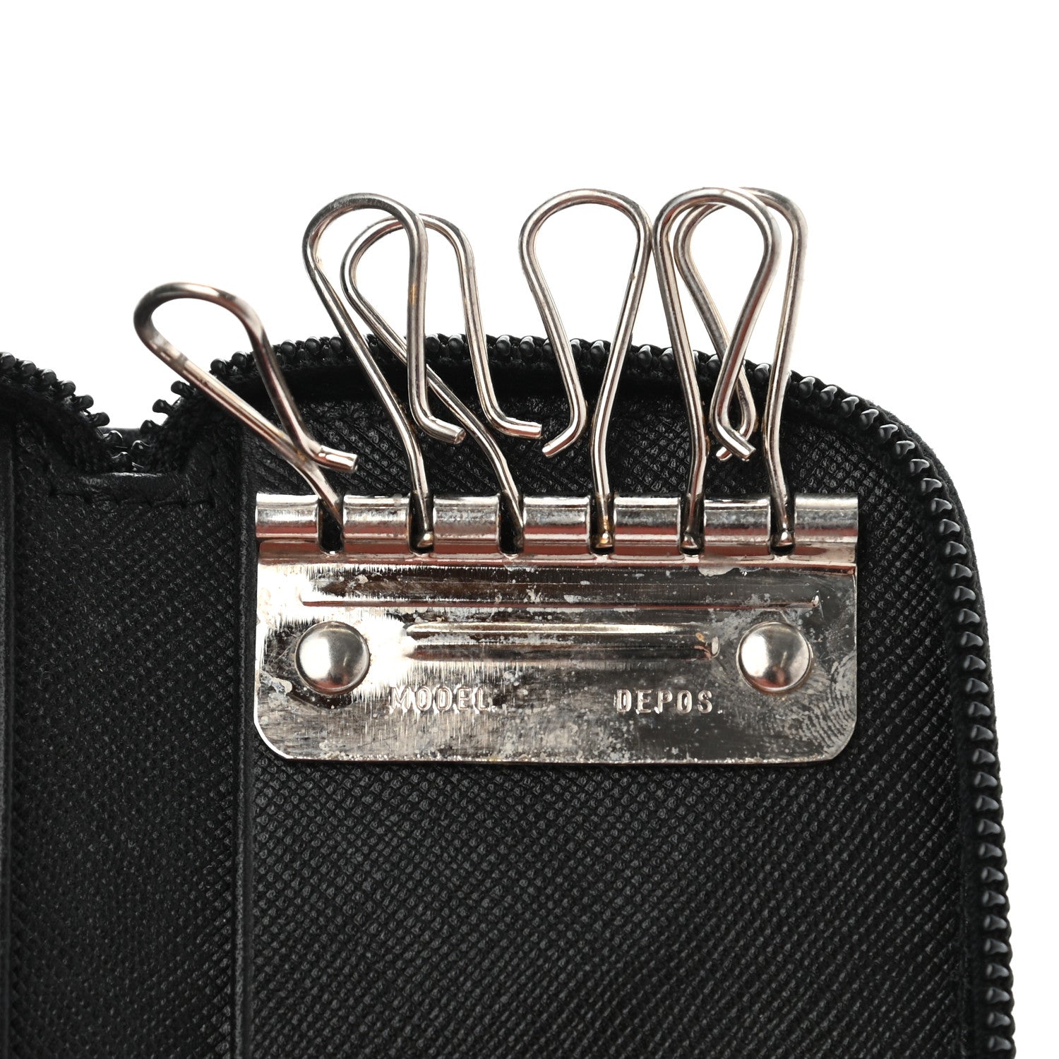 Prada Saffiano Zip Around Key Holder Black 8 of 12