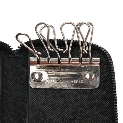 Prada Saffiano Zip Around Key Holder Black 8 of 12