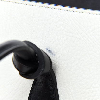 Celine Elephant Calfskin Bi-Color Small Tie Knot Tote White Black 17 of 22