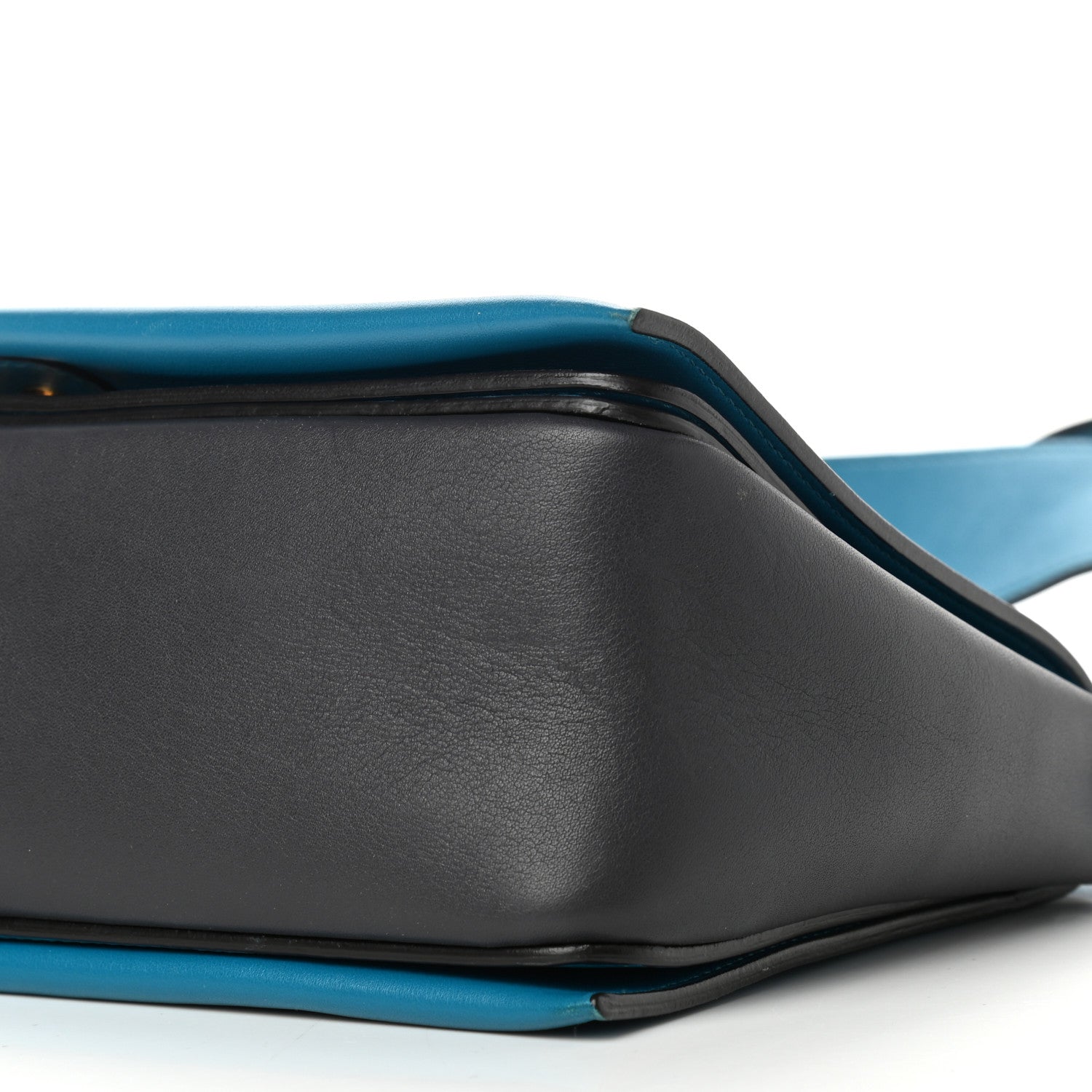 Celine Shiny Smooth Calfskin Medium Frame Shoulder Bag Turchese Liquorice 10 of 11