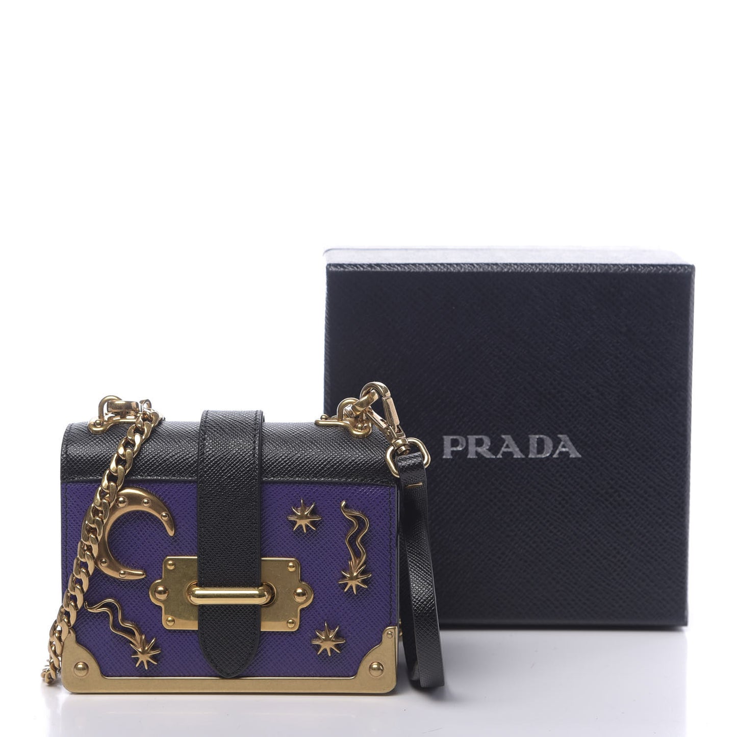 Saffiano Astrology Mini Cahier Bag Viola Black