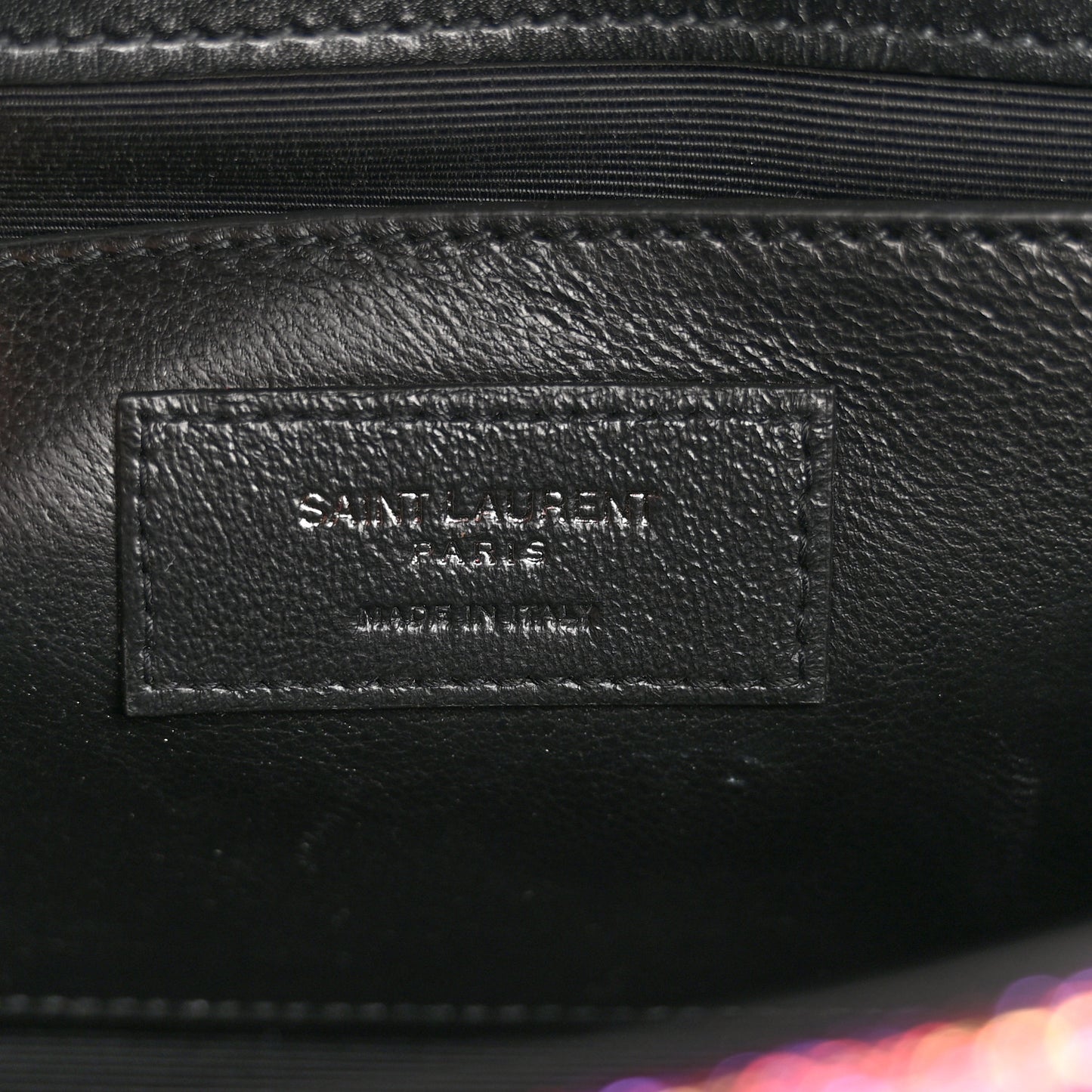 Canvas Calfskin Metallic Tiger Print Small Monogram Kate Satchel Black Multicolor