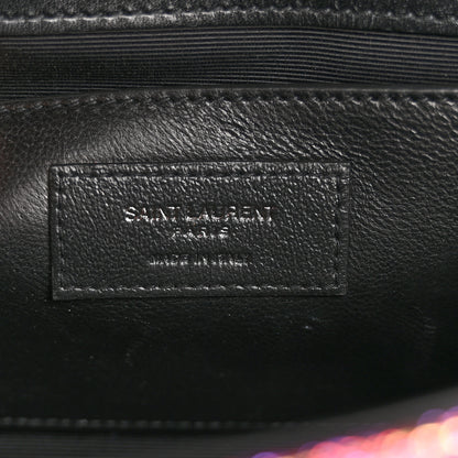 Saint Laurent Canvas Calfskin Metallic Tiger Print Small Monogram Kate Satchel Black Multicolor 6 of 13