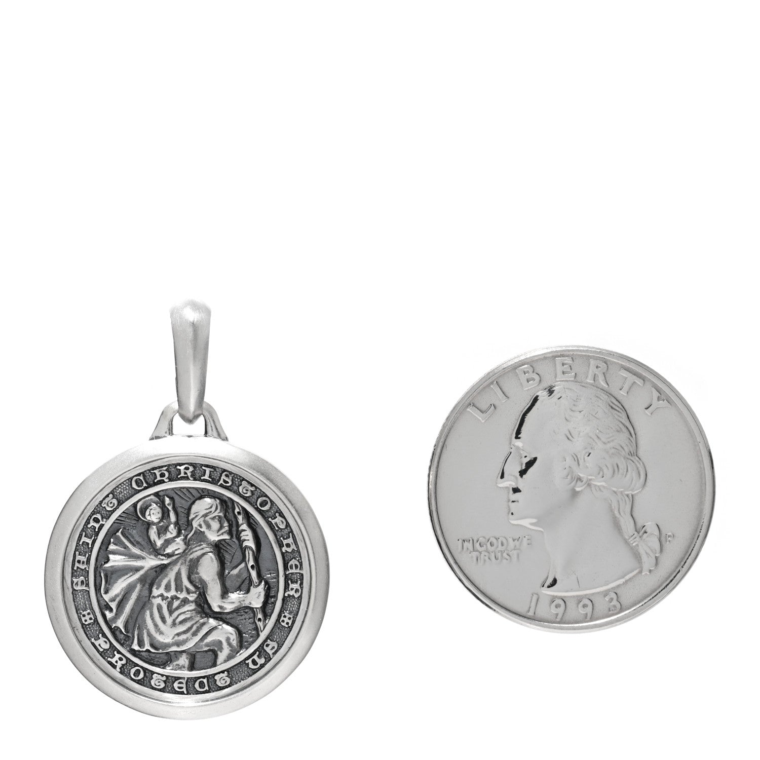 David Yurman Sterling Silver Saint Christopher Amulet Pendant 2 of 3