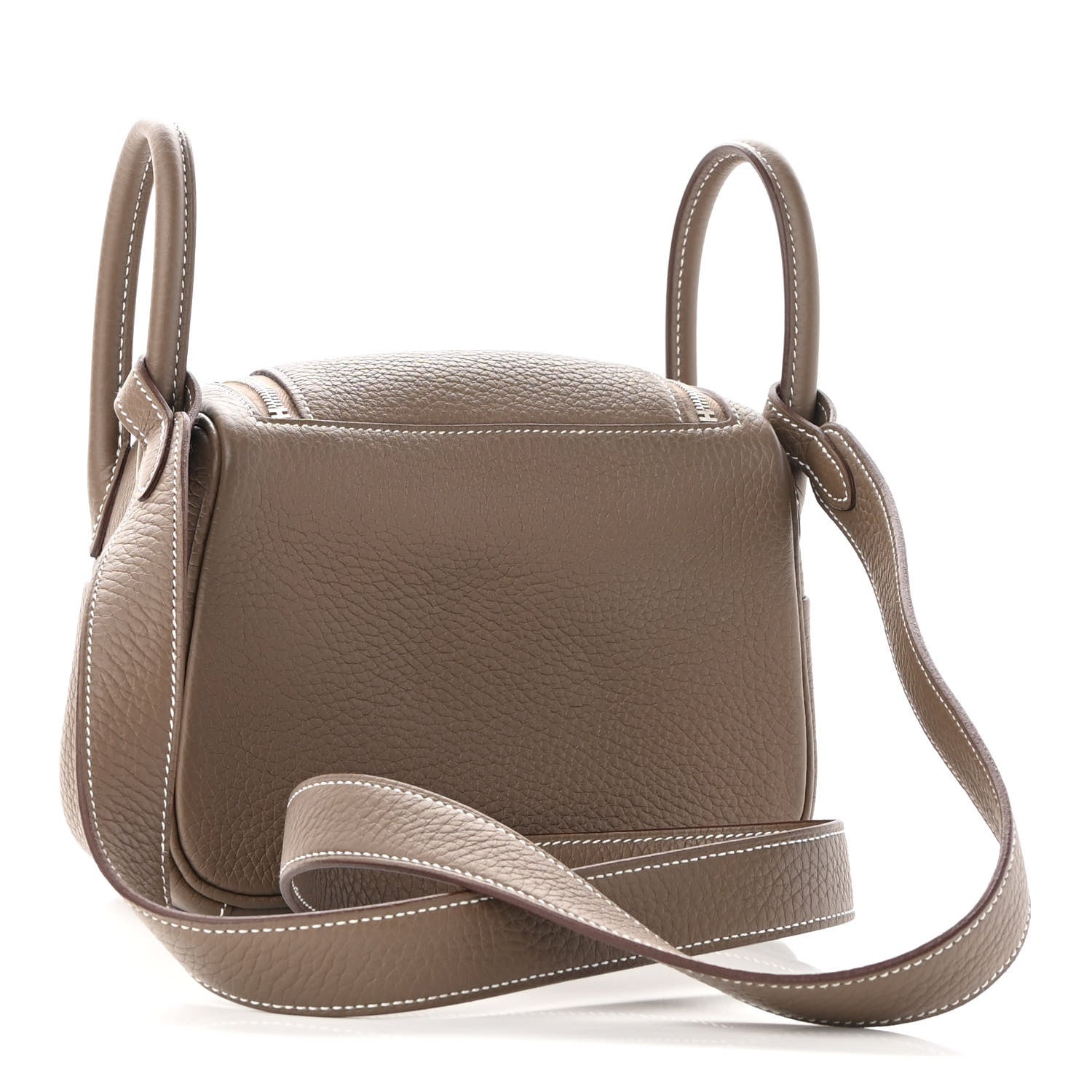 Hermes Taurillon Clemence Mini Lindy 20 Etoupe 3 of 10