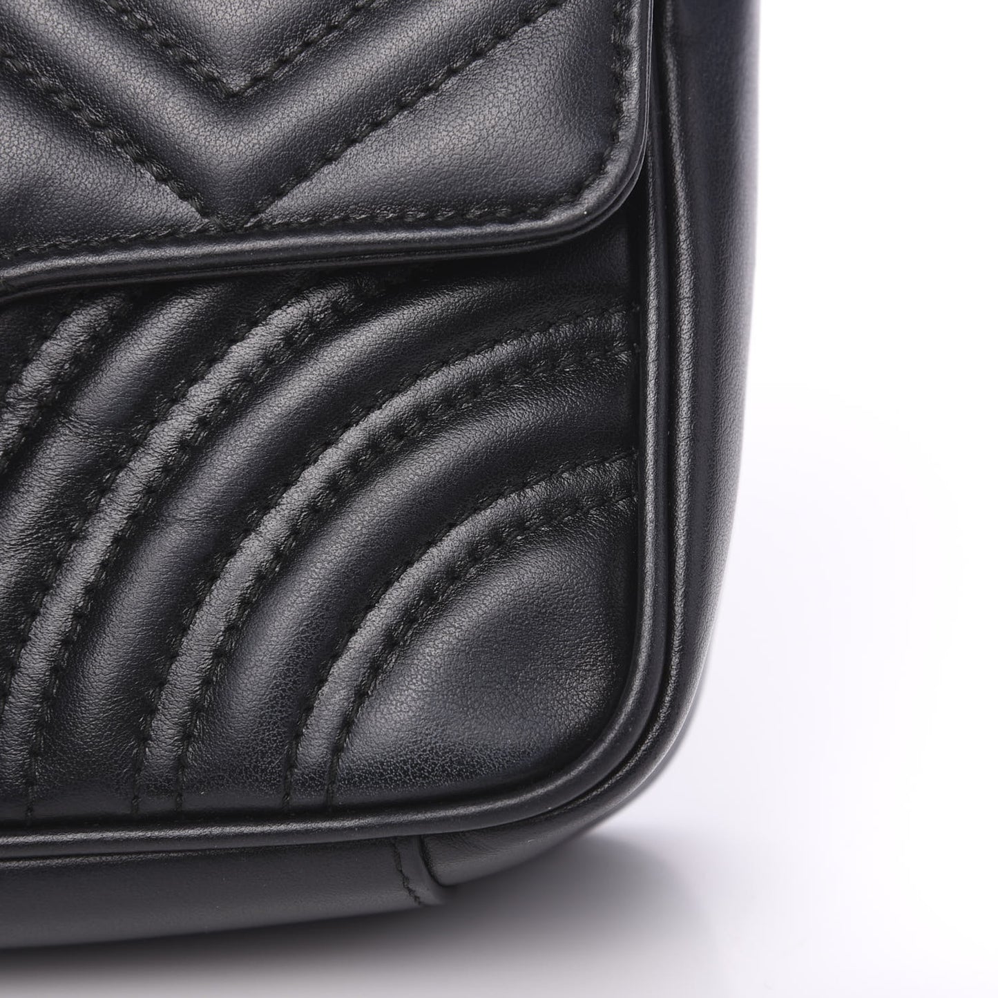 Calfskin Matelasse Mini GG Marmont Shoulder Bag Black