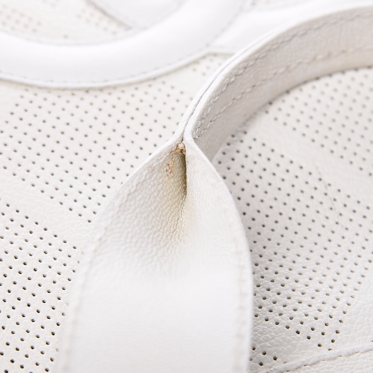 Goatskin Perforated Large CC Tote White