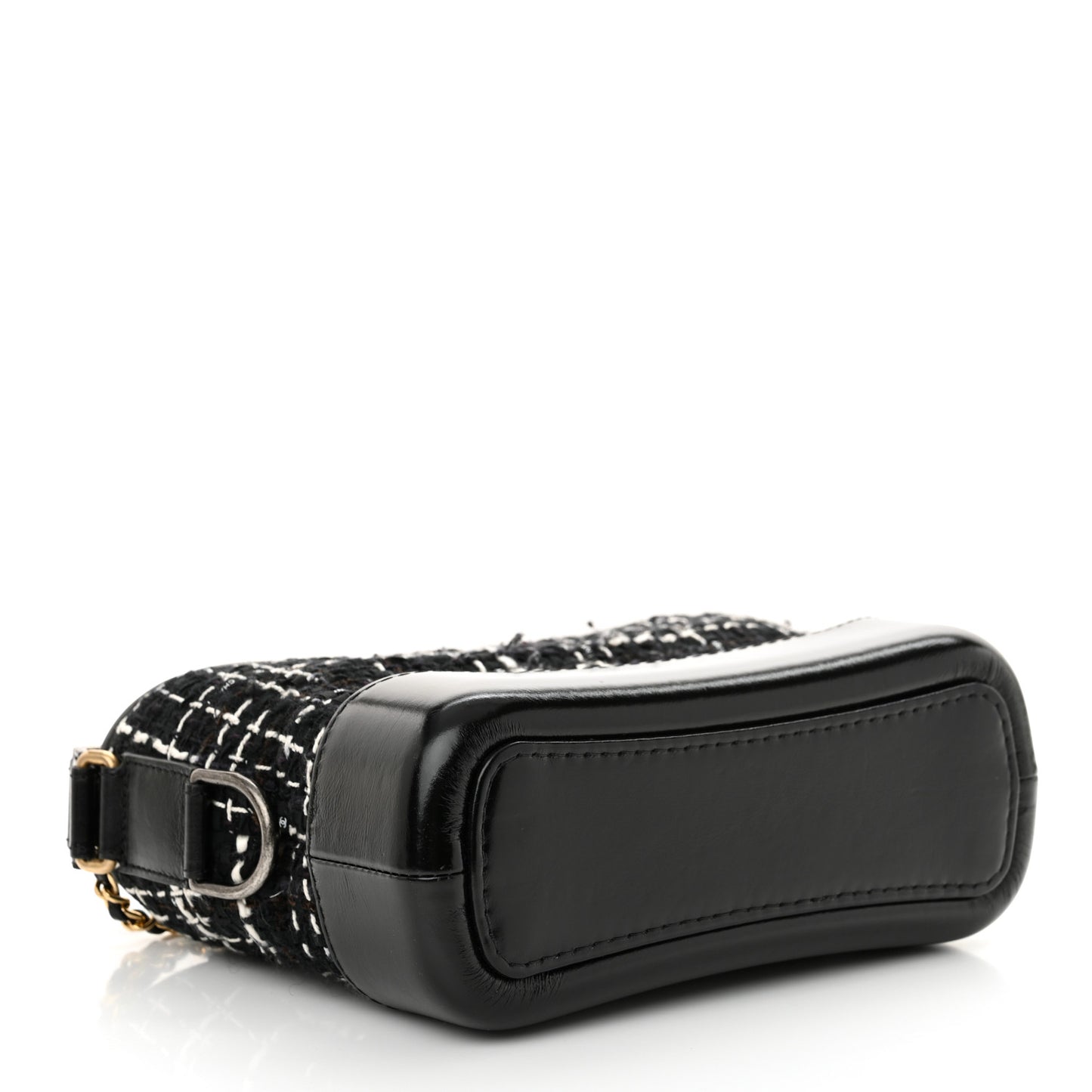 Tweed Calfskin Small Gabrielle Hobo Black White