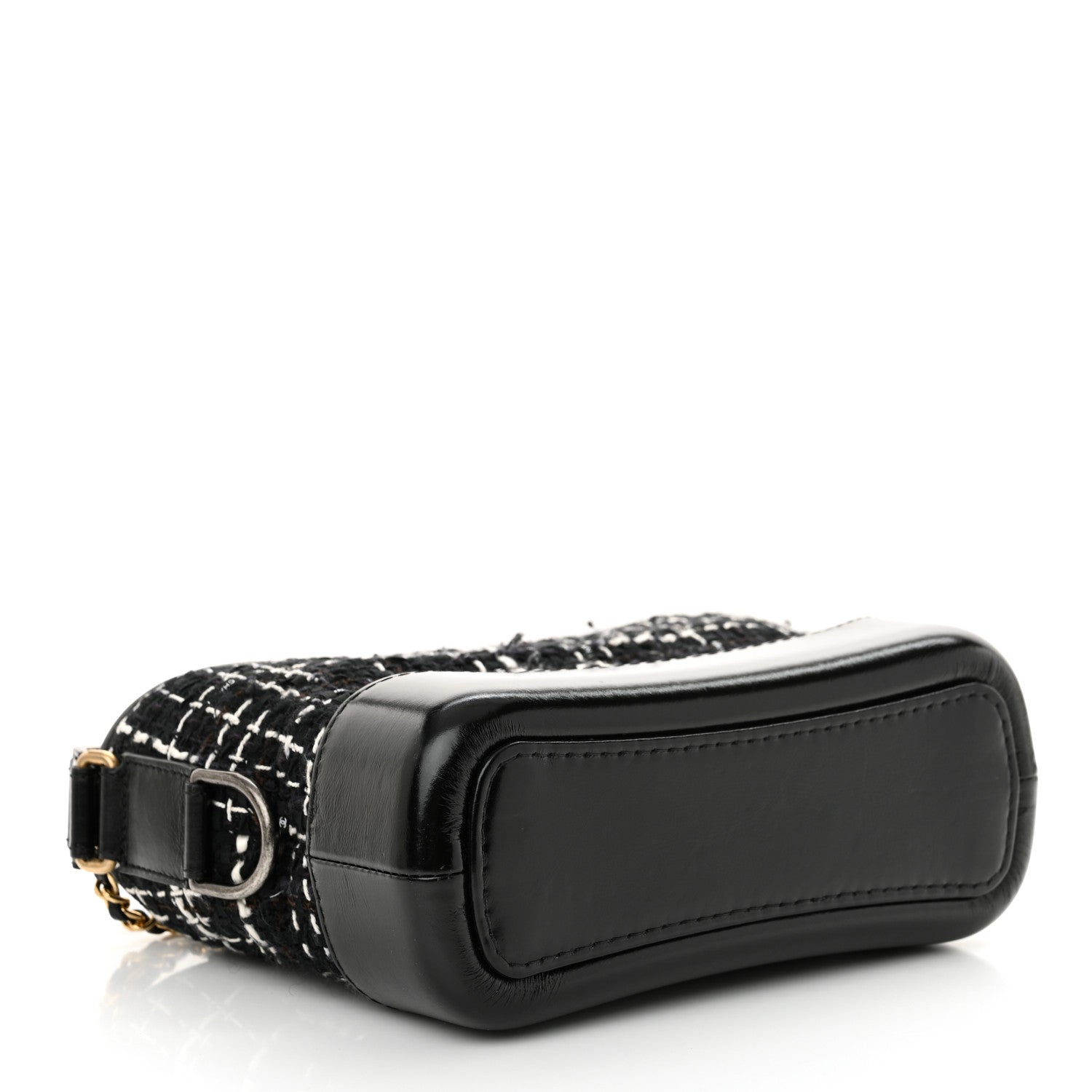 Chanel Tweed Calfskin Small Gabrielle Hobo Black White 4 of 12