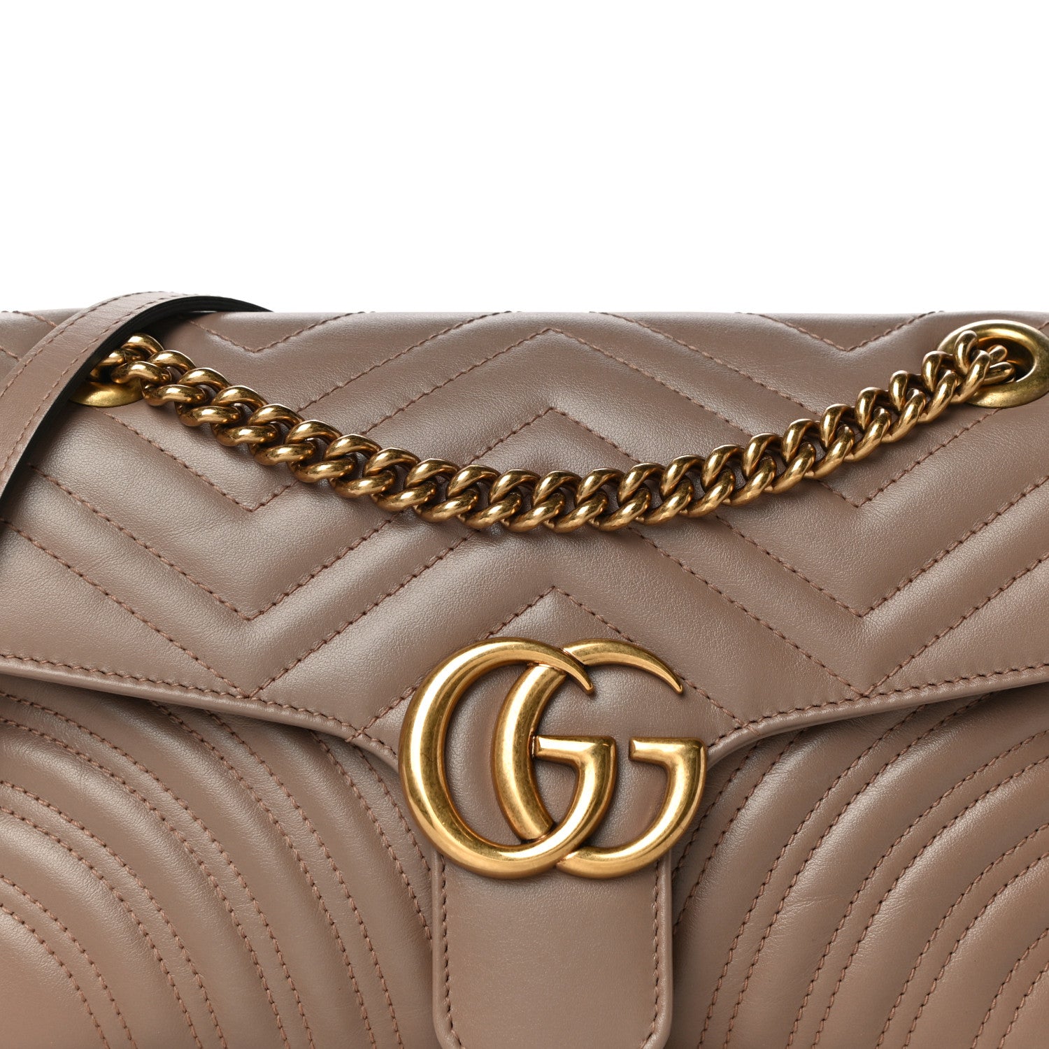 Gucci Calfskin Matelasse Small GG Marmont Shoulder Bag Porcelain Rose 17 of 22