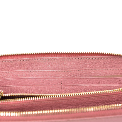 Miu Miu Goatskin Madras Zip Around Wallet Rosa 6 of 10