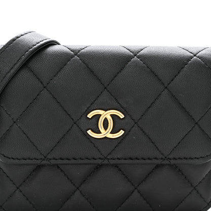 Chanel Lambskin Quilted CC Enamel Mini Belt Bag Black 9 of 12