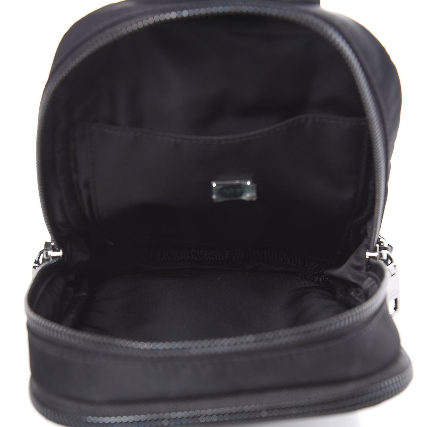 Nylon Logo Crown Sling Crossbody Bag Black
