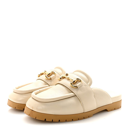 Gucci Goatskin Auroville Horsebit Mules 38.5 Ivory 7 of 18