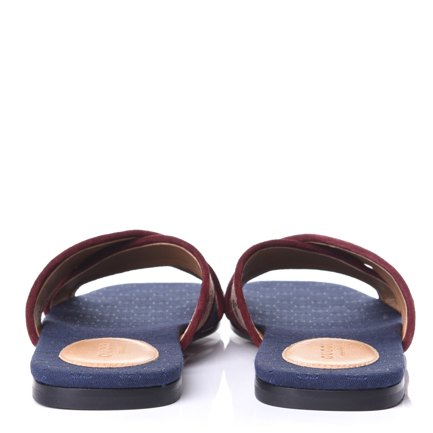 Gucci Canvas GG Monogram Womens Criss Cross Slide Sandals 38 Sahara Rubino Chardonnay 6 of 10