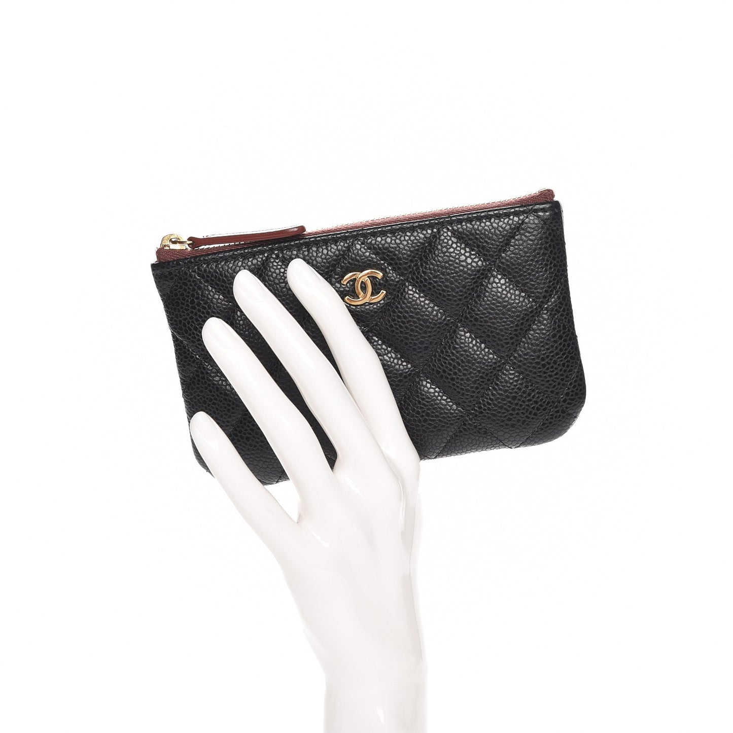 Caviar Quilted Small Cosmetic Case Black