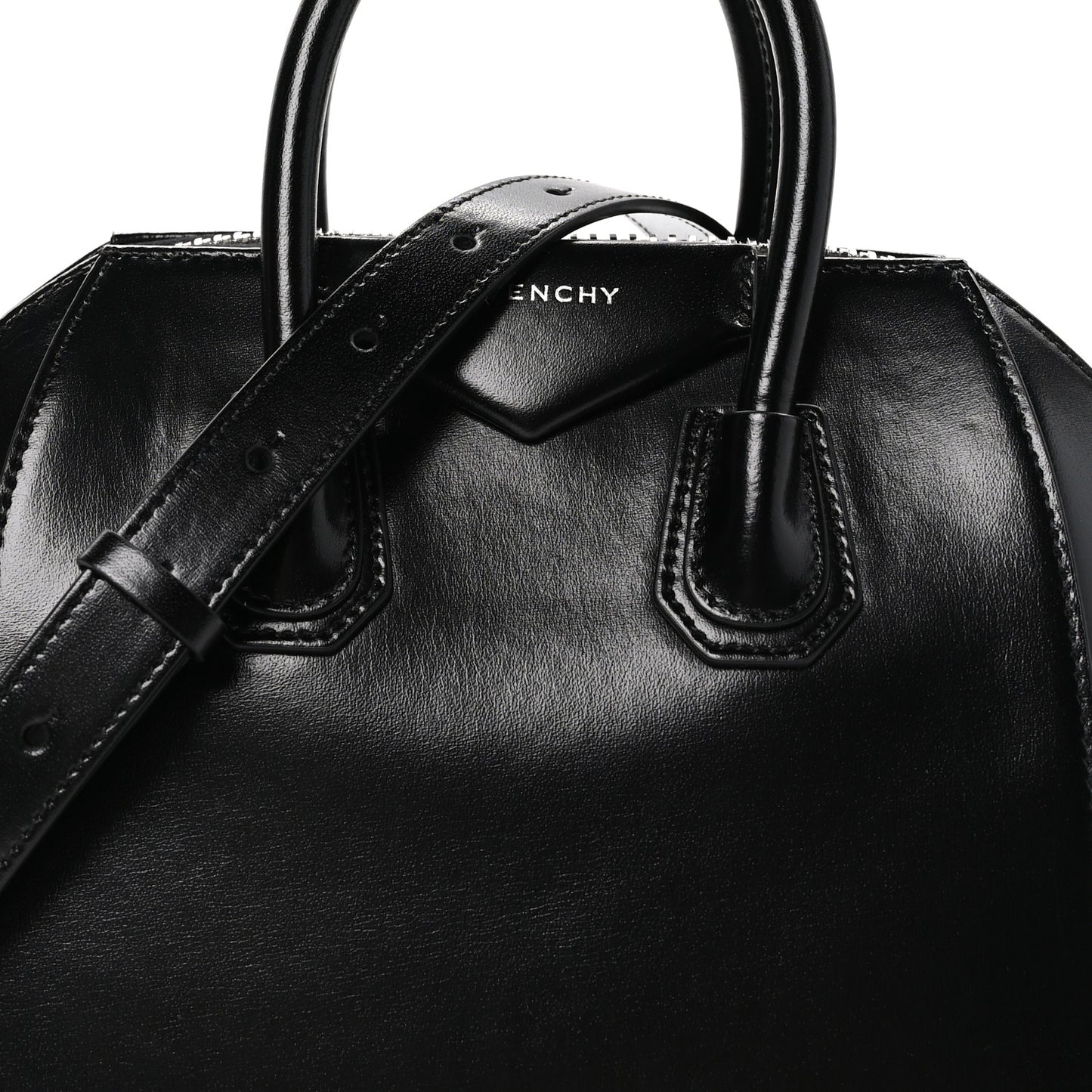 Shiny Lord Calfskin Mini Antigona Black
