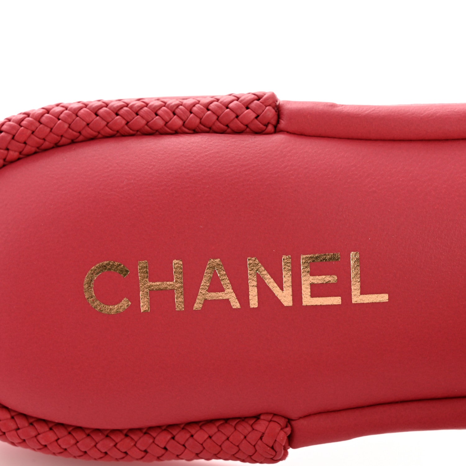 Chanel Lambskin CC Braided Mules 39 Red Pink 8 of 11