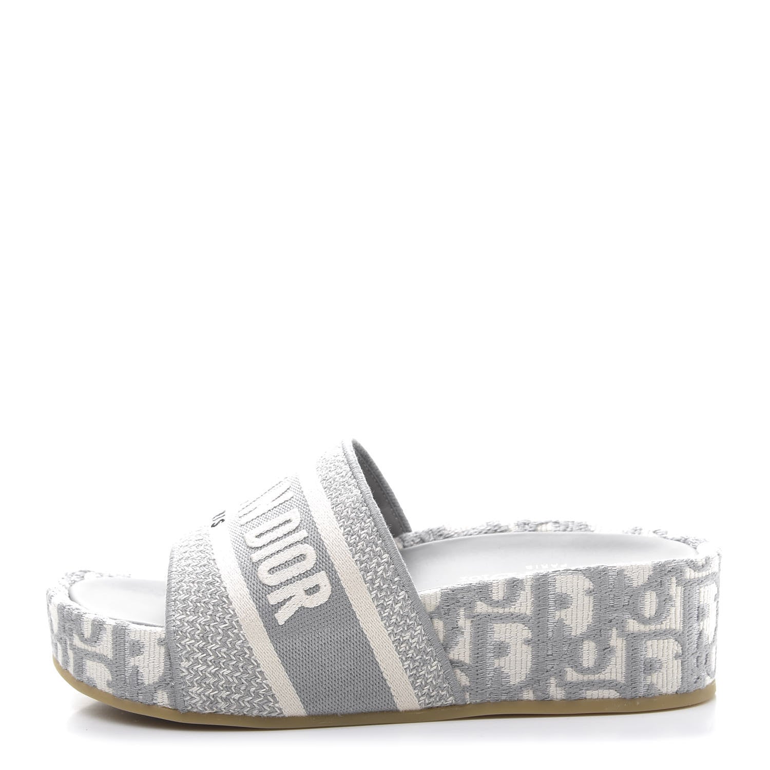 Christian Dior Oblique D-Way Platform Sandal 36 Grey Stone 1 of 8