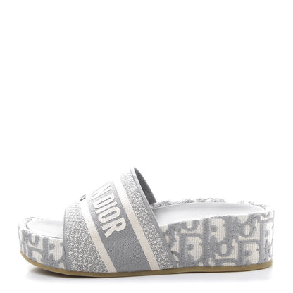 Christian Dior Oblique D-Way Platform Sandal 36 Grey Stone 1 of 8