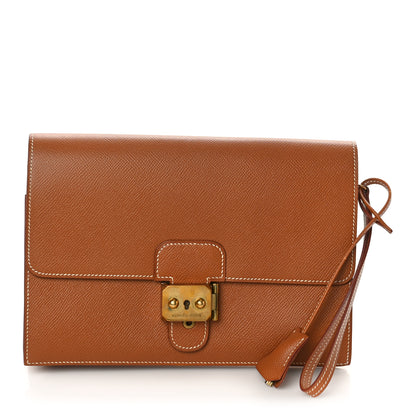Hermes Epsom Jet Clutch Natural 1 of 8