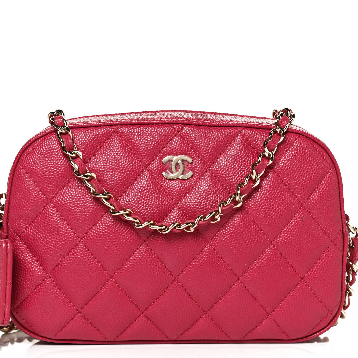 Caviar Quilted Camera Case Dark Pink