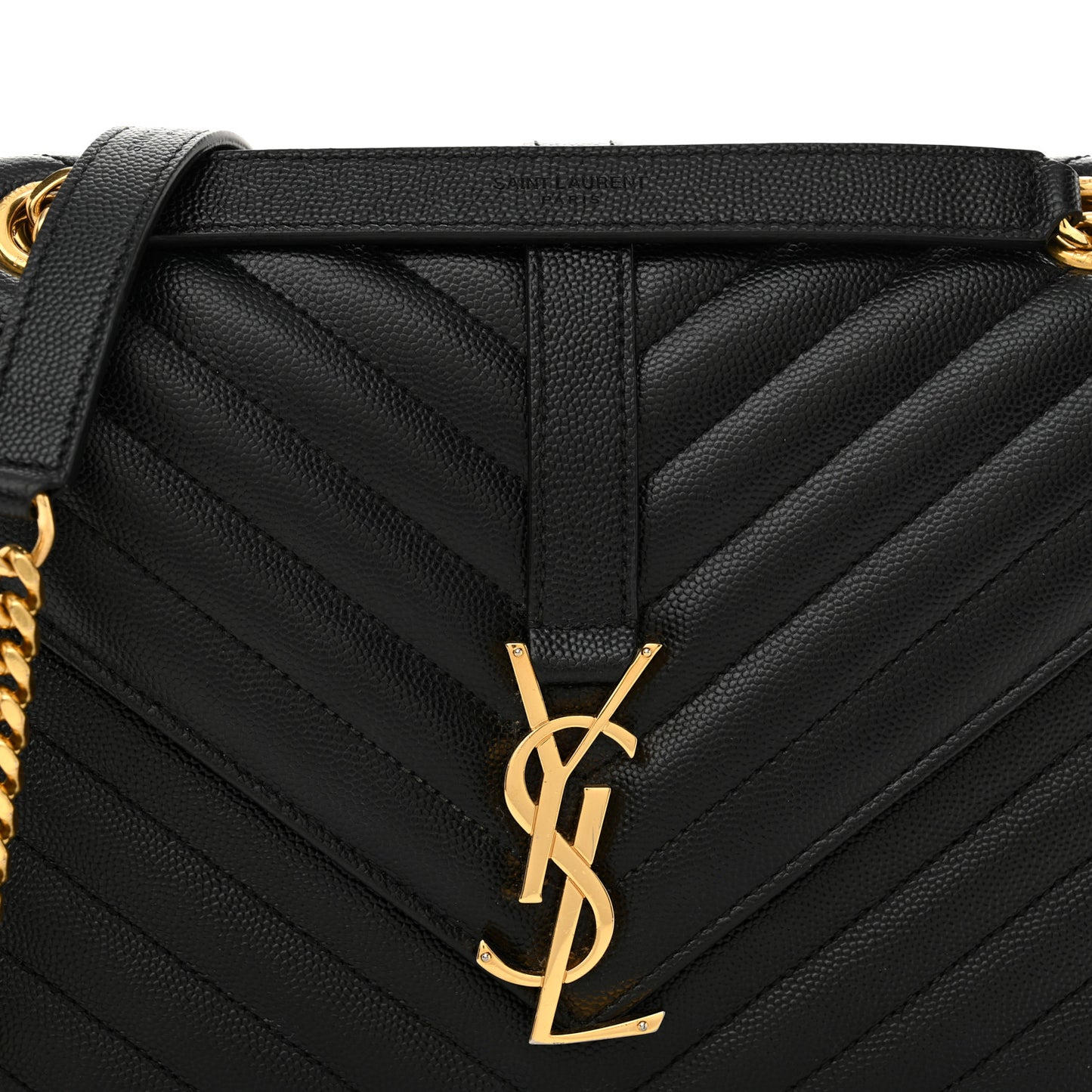Grain De Poudre Matelasse Chevron Medium Monogram Satchel Black