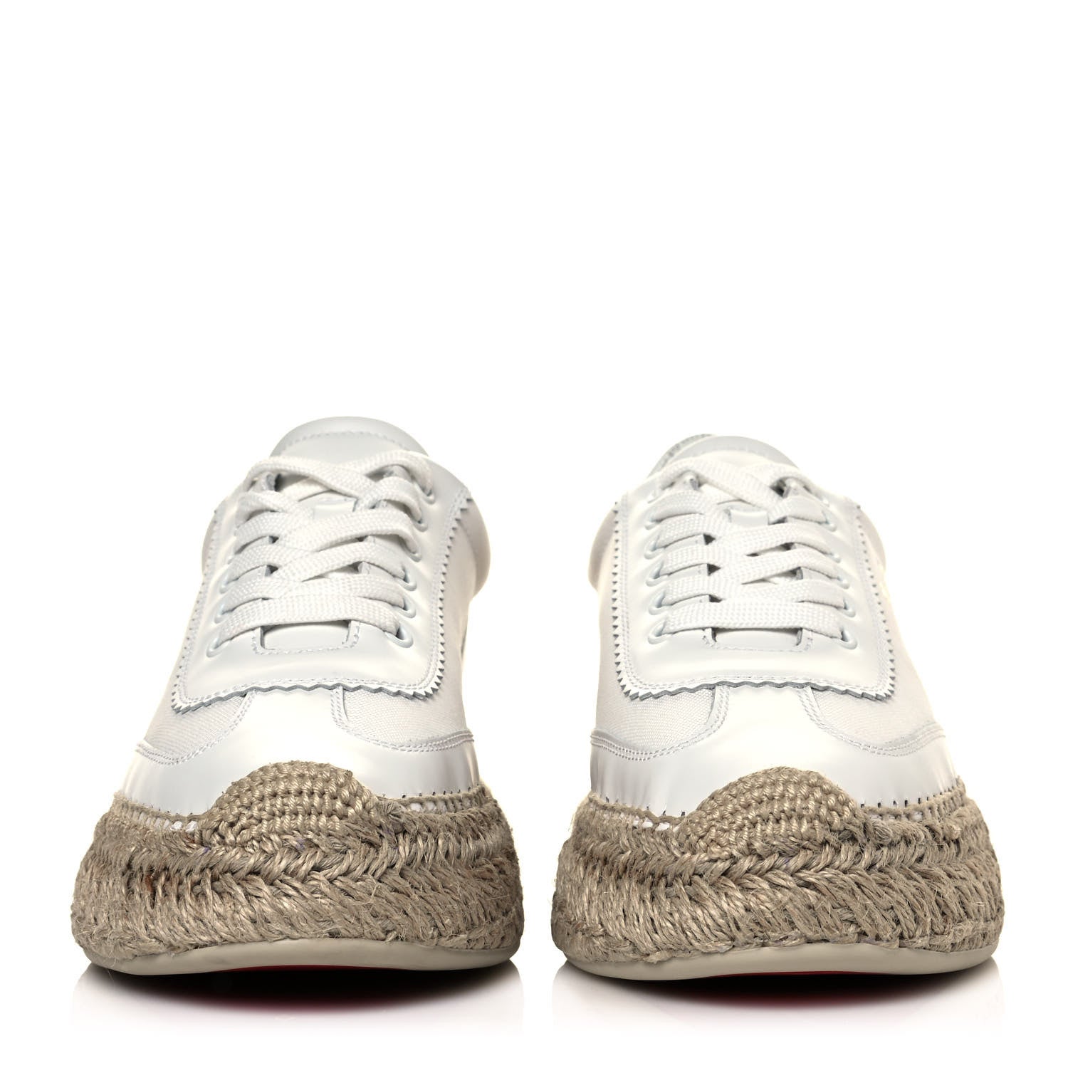 Christian Louboutin Toile Calfskin Espasneak Flat Sneaker 40 Ivory 2 of 8