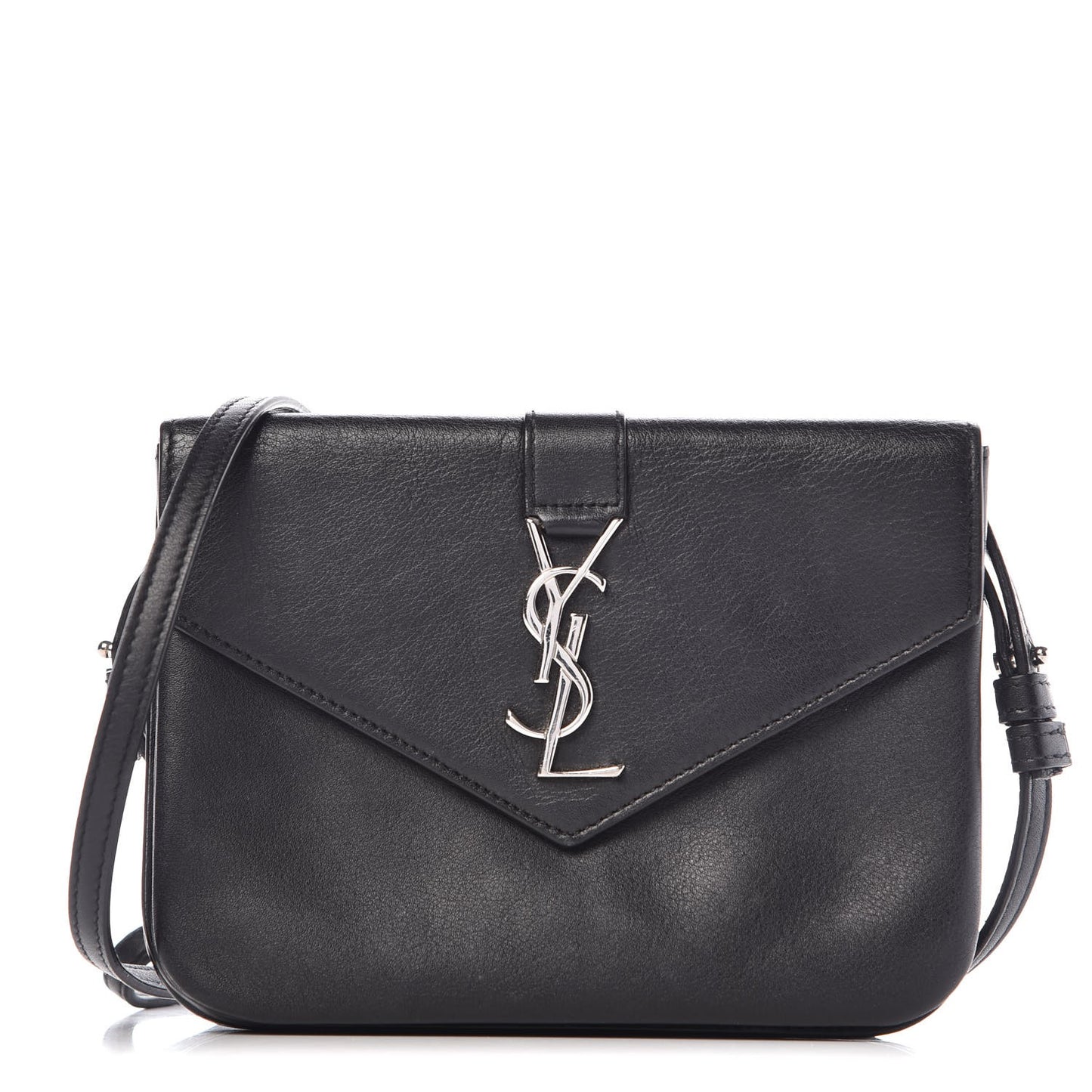 Calfskin Monogram Tri Pocket Crossbody Bag Black