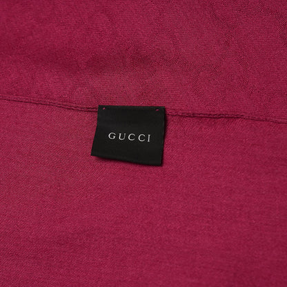 Gucci Wool Silk GG Monogram GGNat Scarf Fuchsia 4 of 4