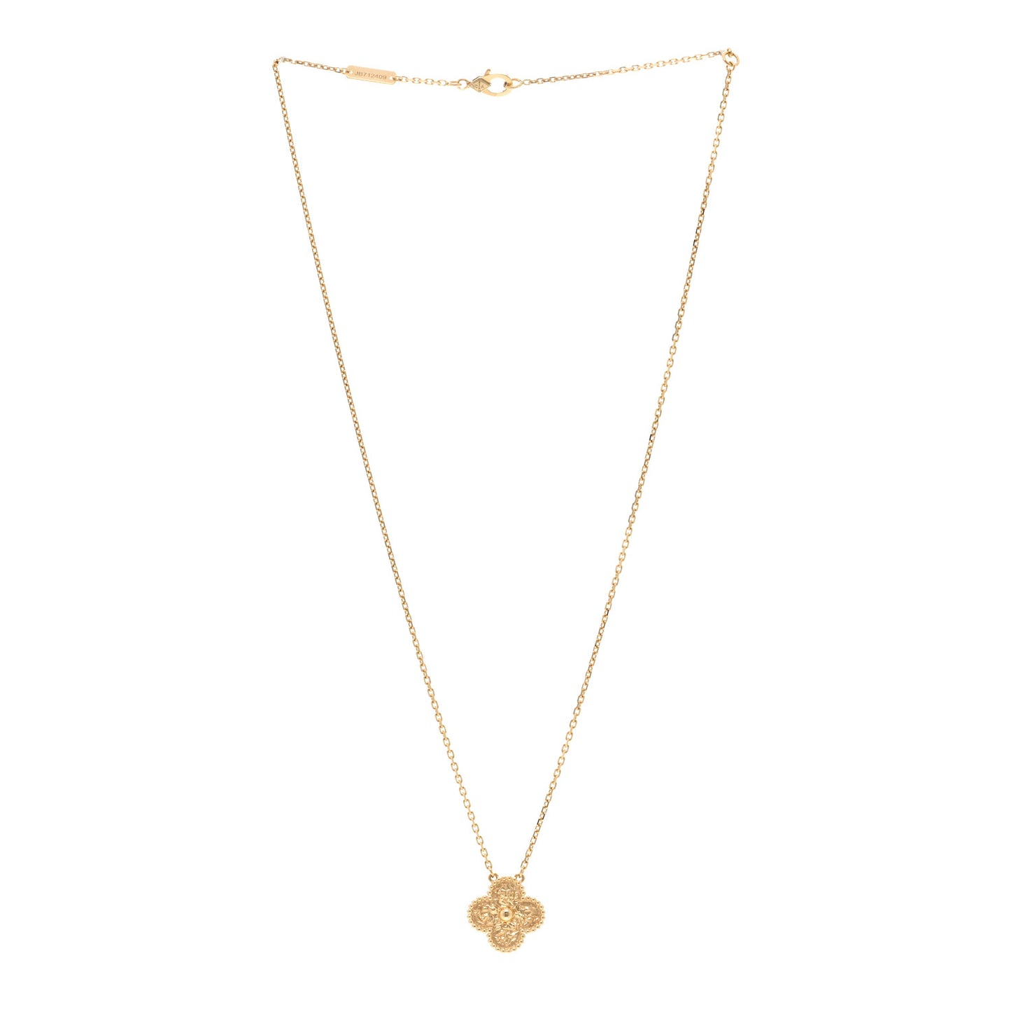 VAN CLEEF & ARPELS 18K Yellow Gold Vintage Alhambra Pendant Necklace