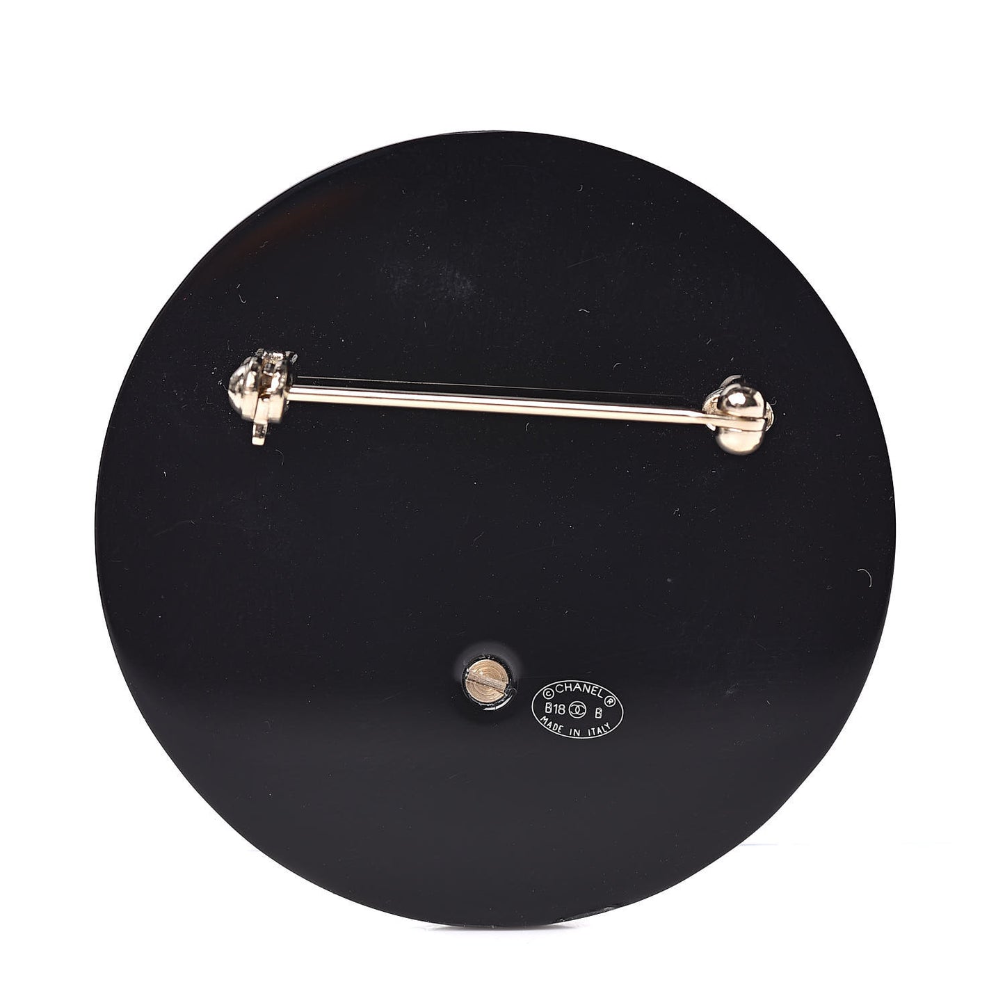 Resin Pearl Brooch Black