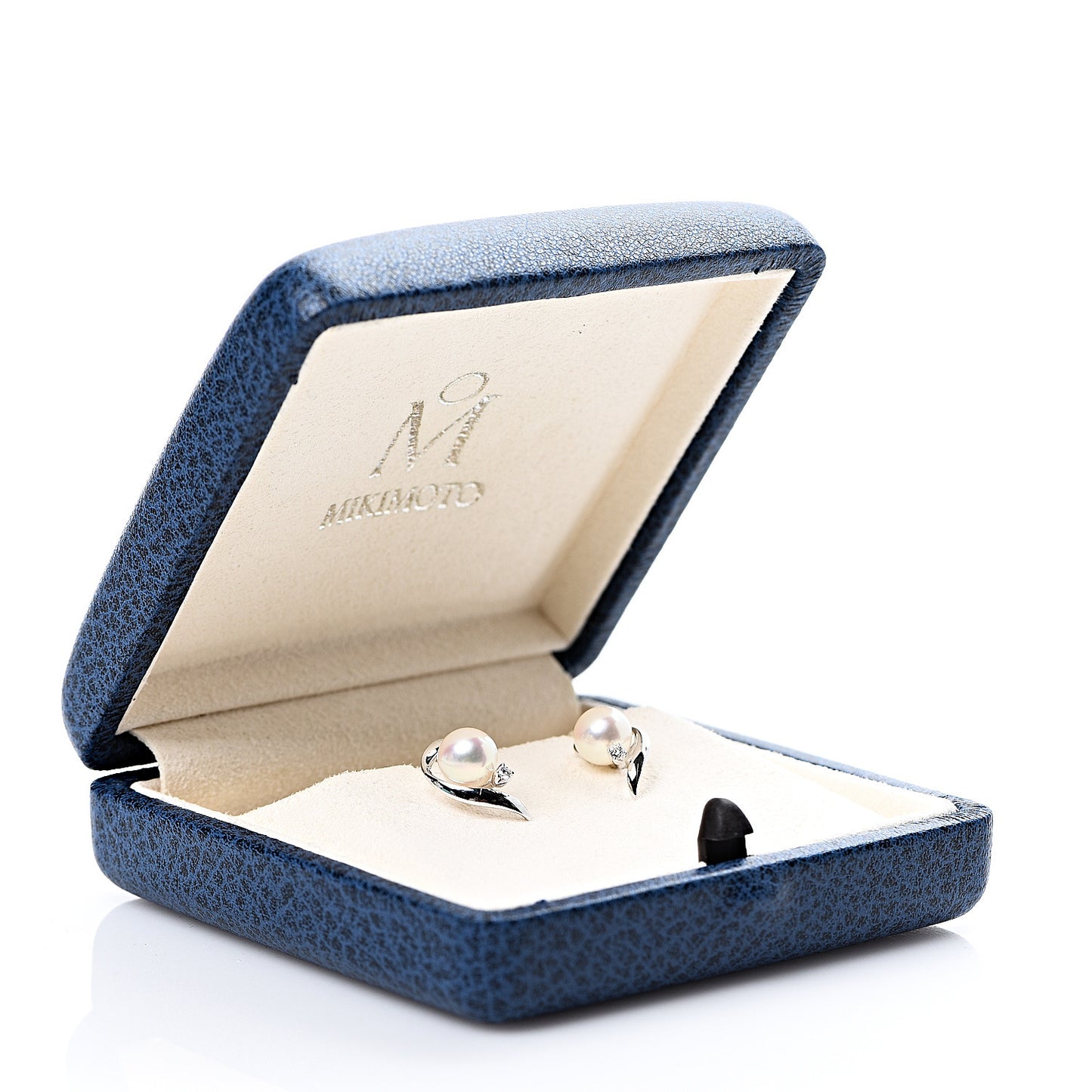 18K White Gold 6-6.5mm AAA Akoya Pearl Diamond Stud Earrings