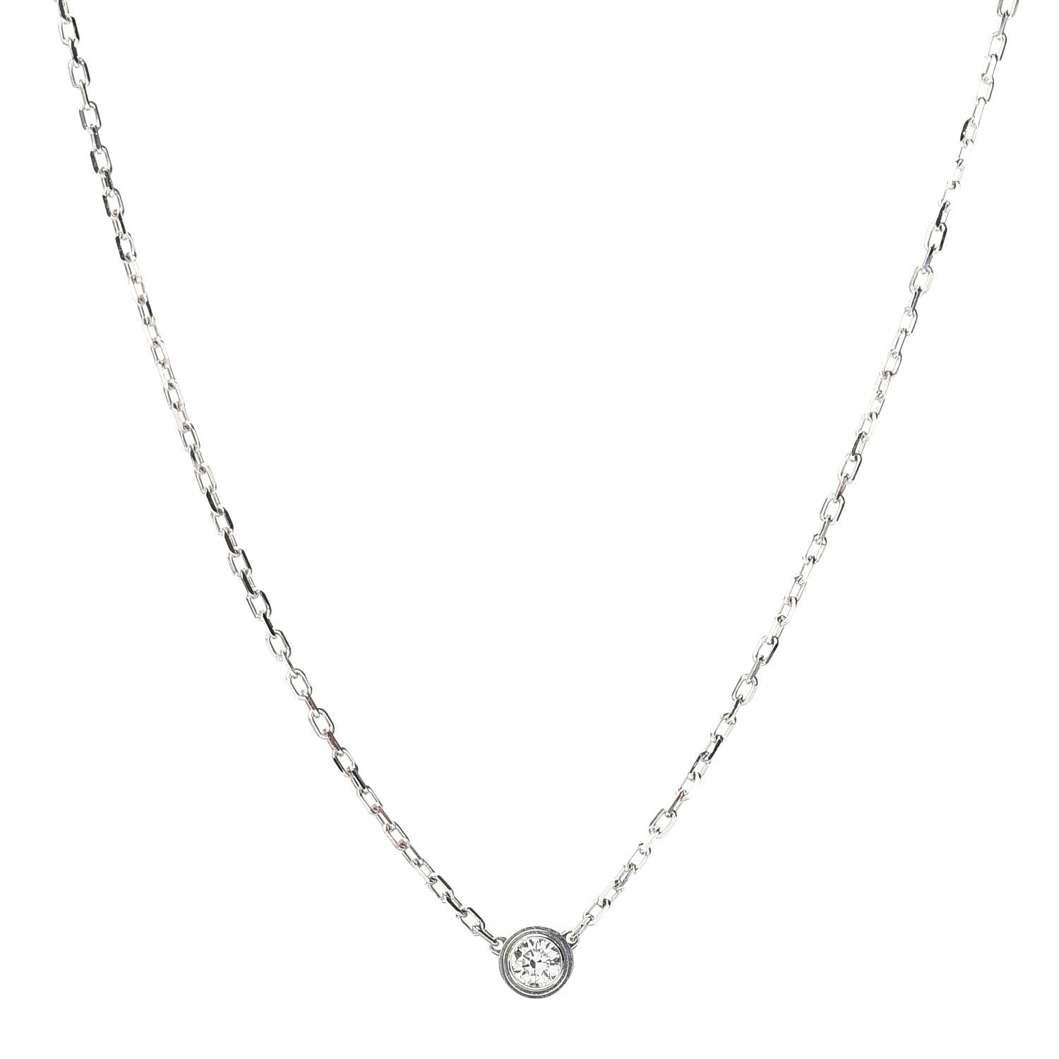 Cartier 18K White Gold Diamond SM D'Amour Pendant Necklace 1 of 5