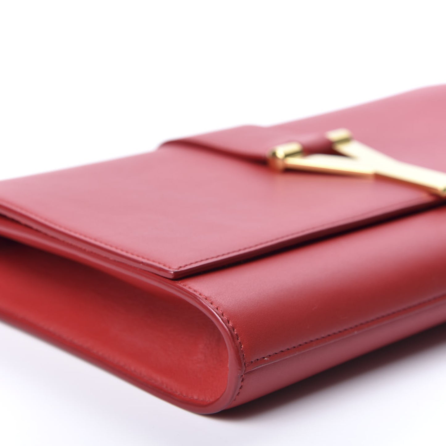 Calfskin Classic Y Ligne Clutch Red