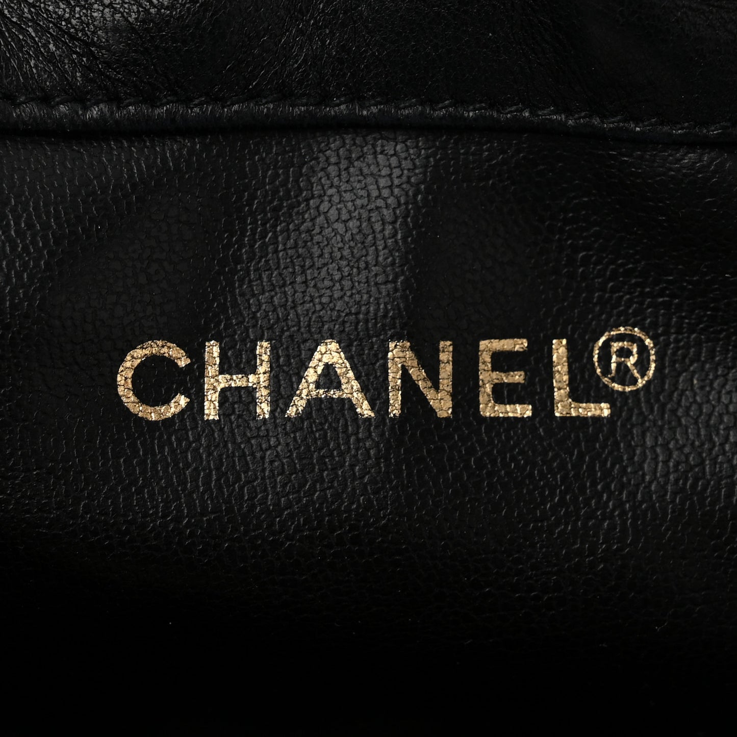 Lambskin CC Drawstring Bag Black