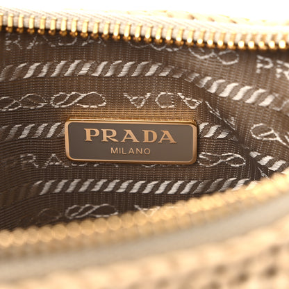 Prada Yarn Raffia Effect Crochet Re-Edition 2005 Shoulder Bag Naturale 6 of 8