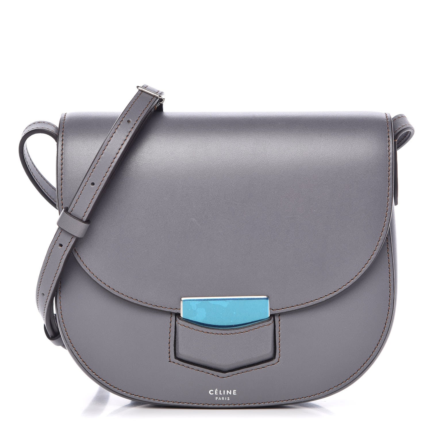 Celine Smooth Calfskin Small Trotteur Storm 1 of 8