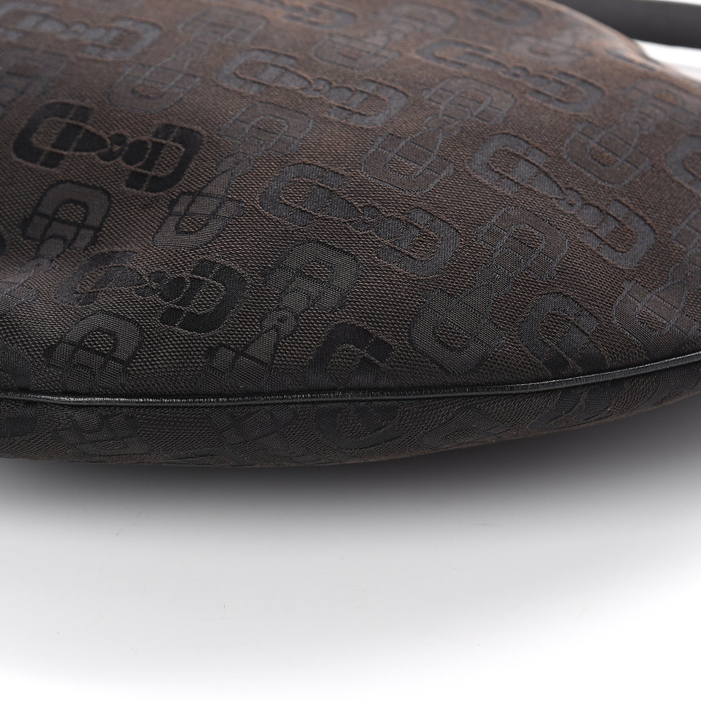Canvas Horsebit Glam Hobo Dark Brown