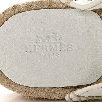 Hermes Calfskin Feria Espadrille 35 White 6 of 10