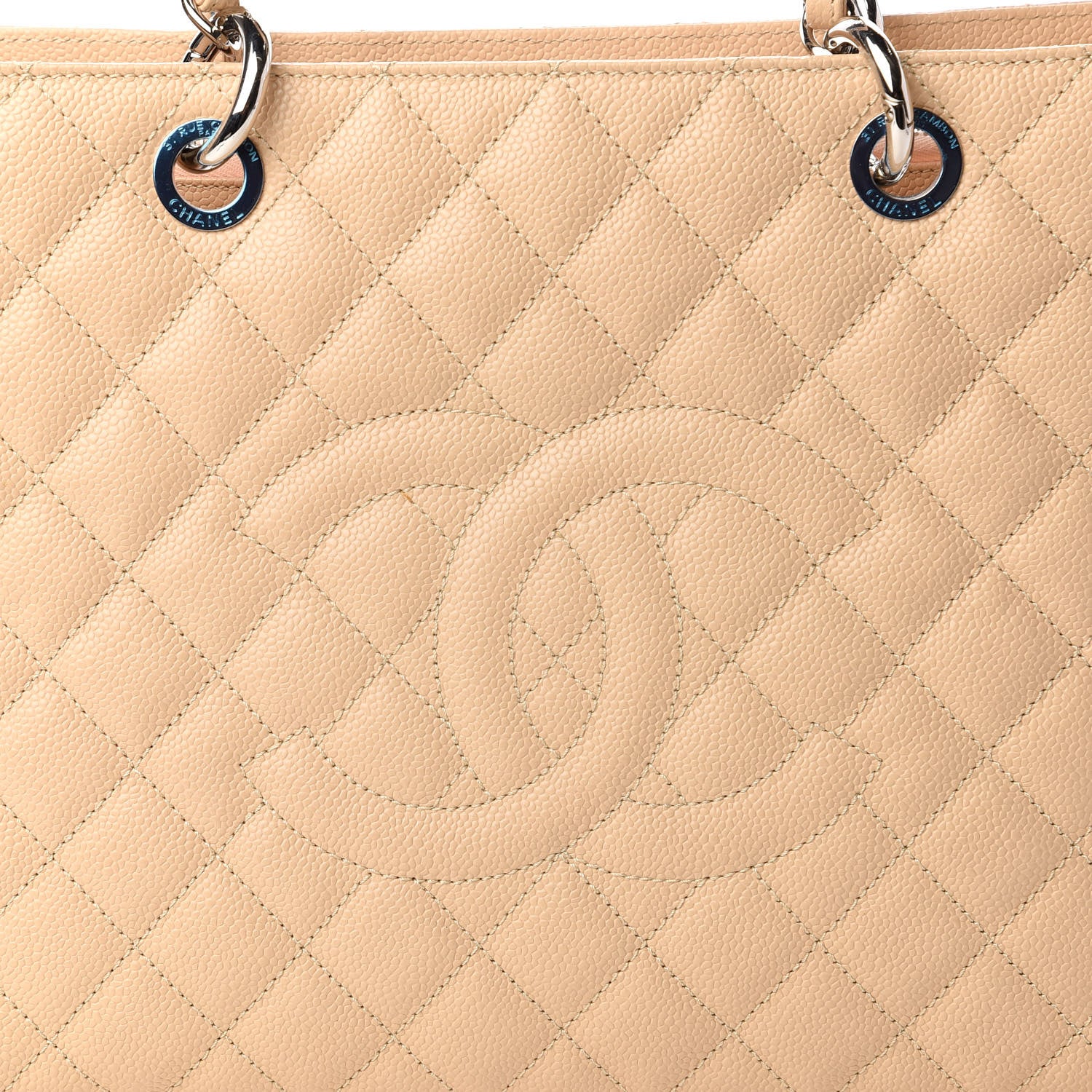 Chanel Caviar Quilted Grand Shopping Tote GST Beige Clair 10 of 11