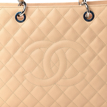 Chanel Caviar Quilted Grand Shopping Tote GST Beige Clair 10 of 11