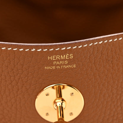 Hermes Taurillon Clemence Lindy 26 Gold 6 of 14