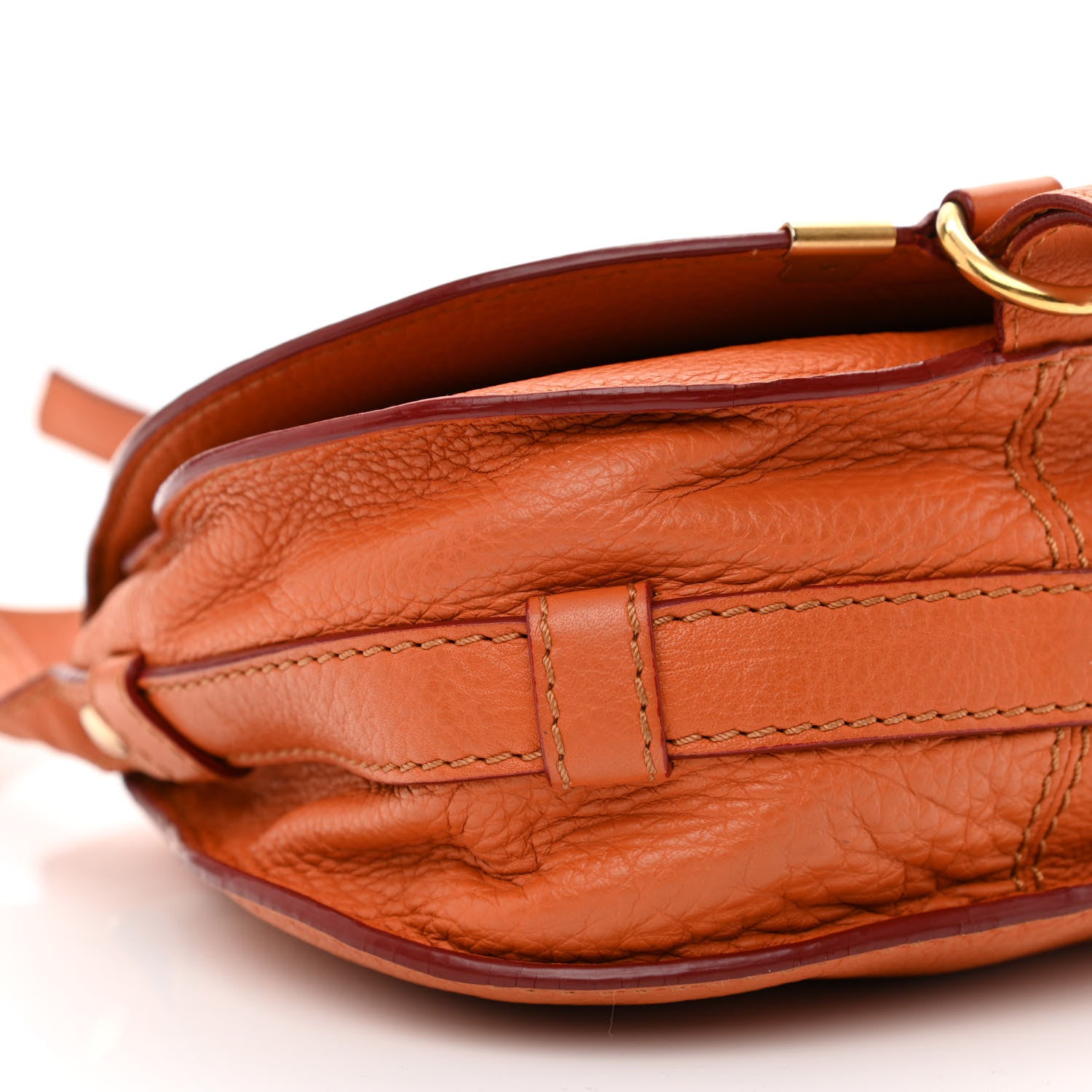 Chloe Calfskin Mini Marcie Round Crossbody Bag Orange 9 of 10
