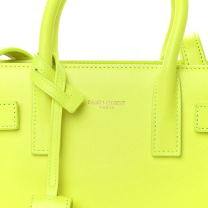 Saint Laurent Calfskin Nano Sac De Jour Neon Yellow 9 of 9