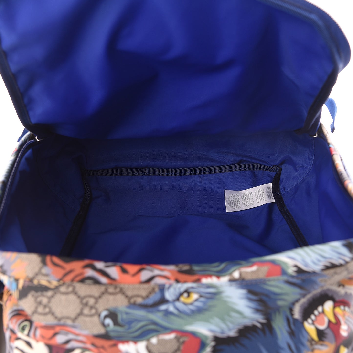 Soft GG Supreme Monogram Animal Faces Childrens Tote Backpack Beige Ebony Multicolor Electric Blue Military Fresia