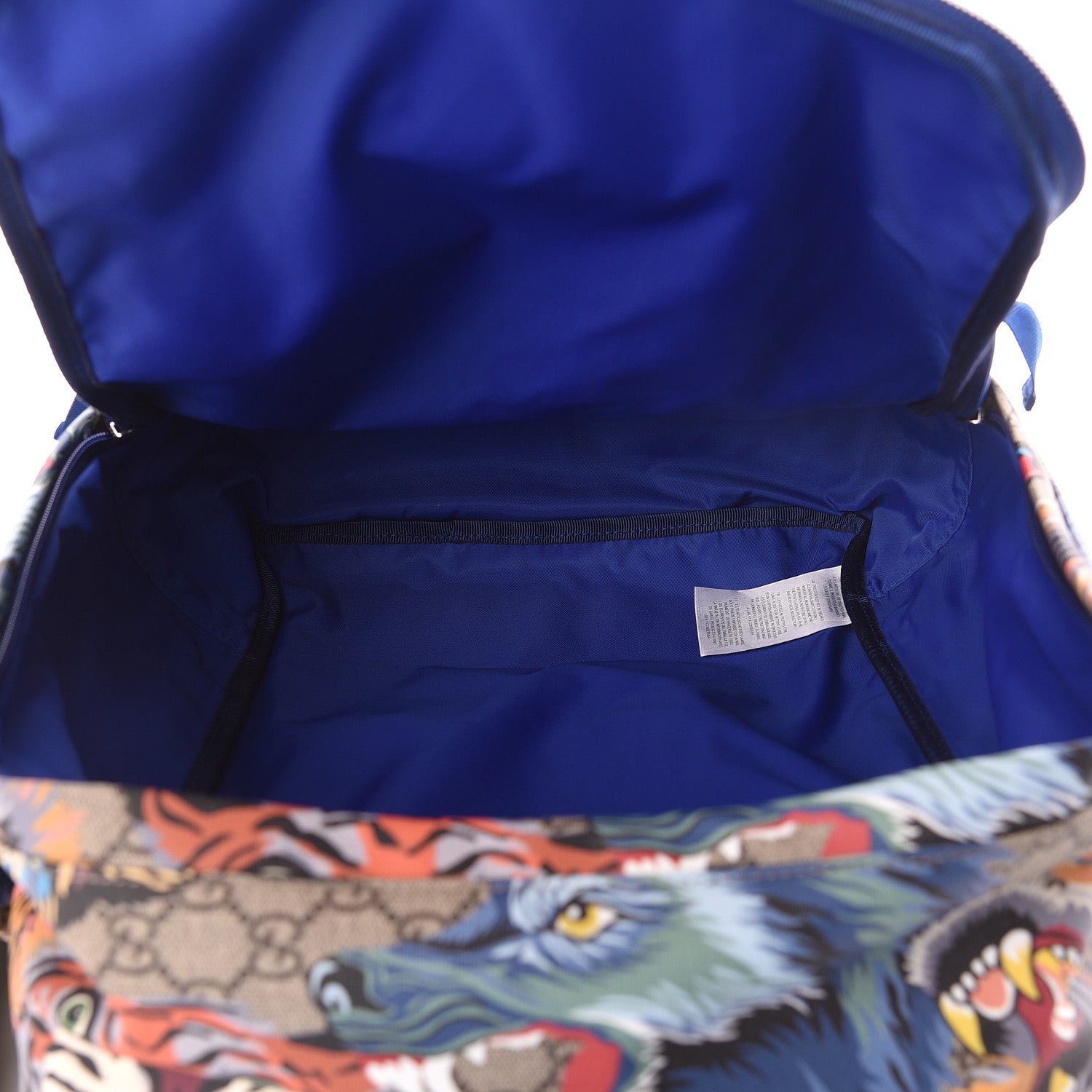 Gucci Soft GG Supreme Monogram Animal Faces Childrens Tote Backpack Beige Ebony Multicolor Electric Blue Military Fresia 5 of 8