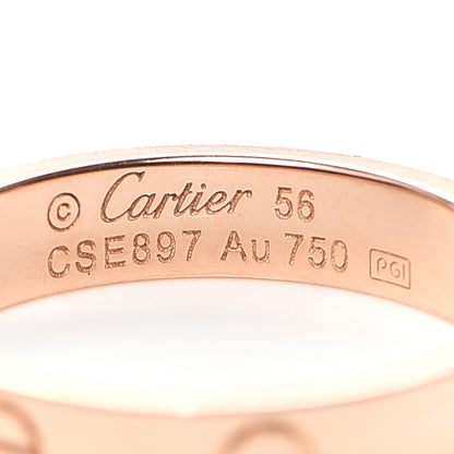 Cartier 18K Pink Gold Diamond 4mm LOVE Wedding Band Ring 56 7.5 4 of 4